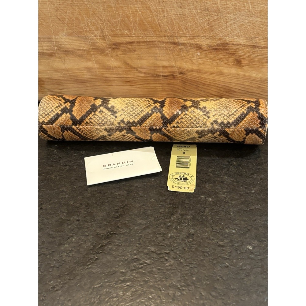 Brahmin Python Embossed Leather Clutch - image 5